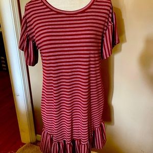 Entro Ruffle Dress red stripe